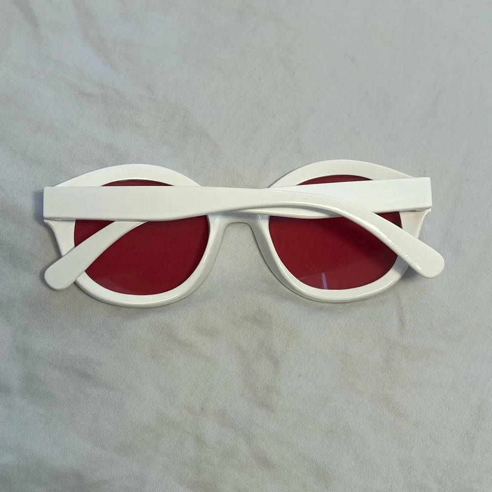 Cat & Jack Kids White Sunglasses with Pink Lenses